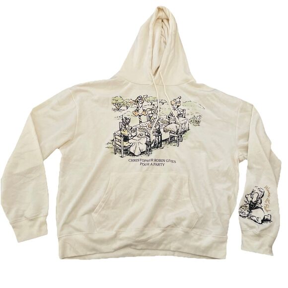 Disney Winnie the Pooh Cream Pullover Hoodie Size XL - Picture 2 of 11